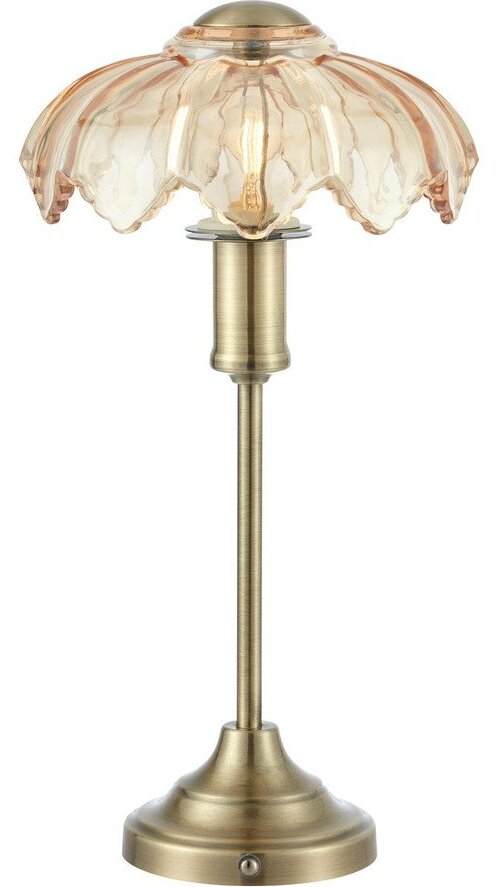 Skleněná stmívatelná/přenosná stolní lampa v mosazné barvě/jantarová (výška 35 cm) Kurage – Markslöjd