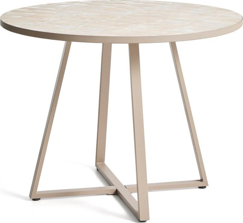 Kulatý zahradní jídelní stůl s keramickou deskou ø 120 cm Tella – Kave Home