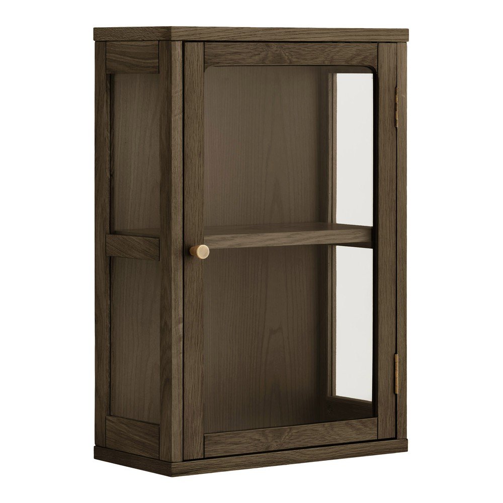 Tmavě hnědá závěsná vitrína v dekoru dubu 40x60x20 cm Zamora – House Nordic