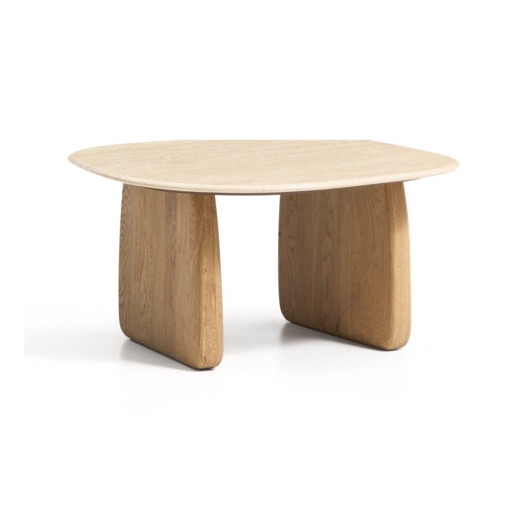 Odkládací stolek s deskou z kamene 70x71 cm Pirita – Kave Home