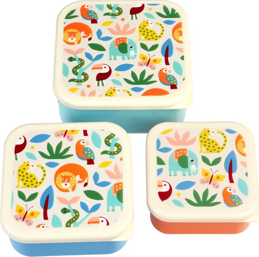 Dětské svačinové boxy v sadě 3 ks Wild Wonders – Rex London