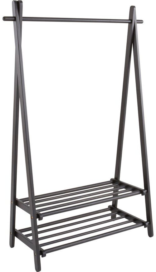 Černý stojan na oblečení z borovicového dřeva 100x150x41 cm Cole – Jotex
