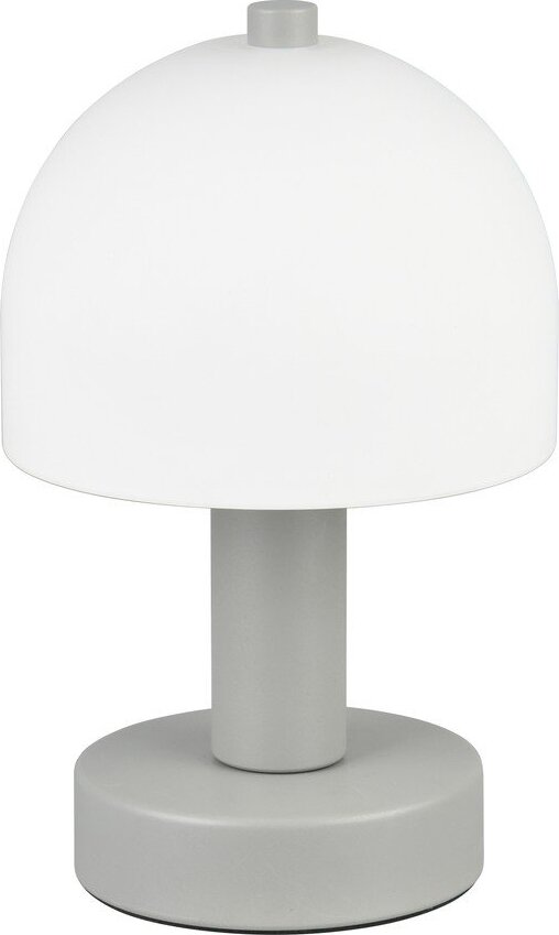 Šedá stolní lampa se skleněným stínidlem (výška 19 cm) Glenn – Reality