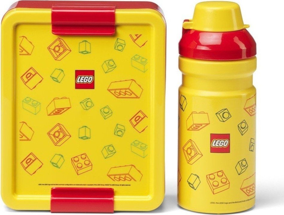 Žluté plastové dětské svačinové boxy v sadě 2 ks Brick – LEGO®