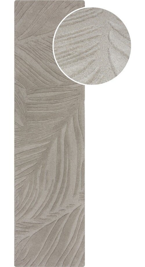 Světle šedý vlněný koberec běhoun 60x230 cm Lino Leaf – Flair Rugs