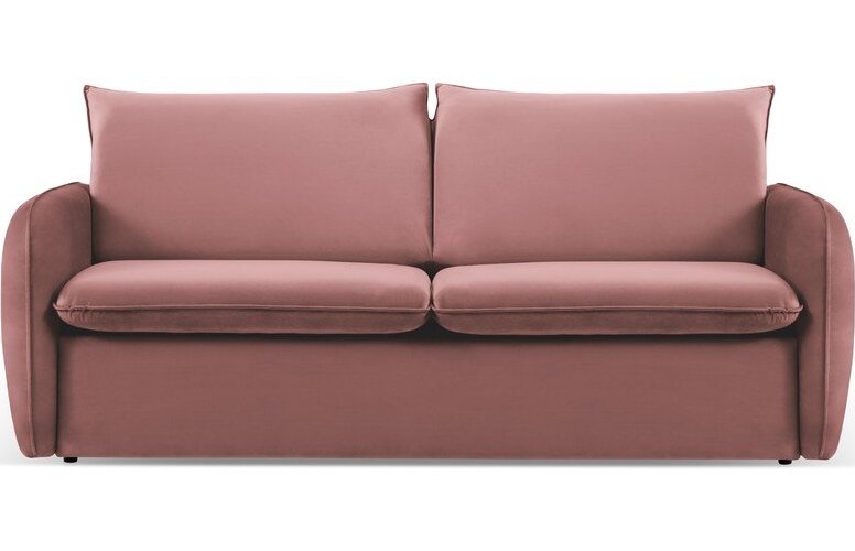 Růžová sametová rozkládací pohovka 214 cm Vienna – Cosmopolitan Design