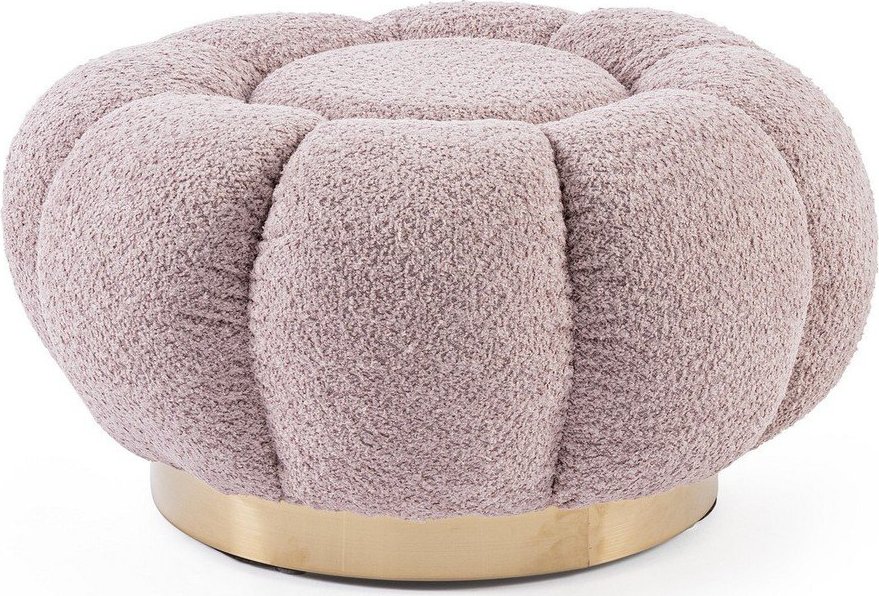 Starorůžová podnožka z textilie bouclé Florel – Bizzotto