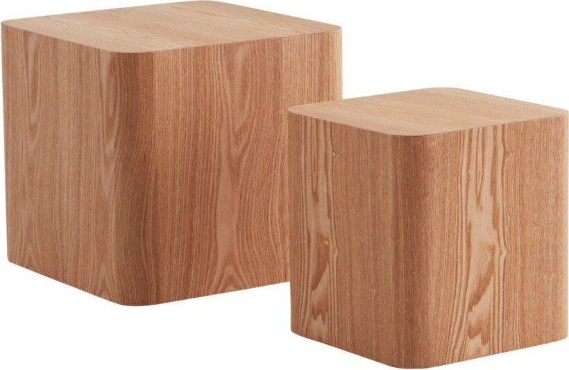 Odkládací stolky v sadě 2 ks v dekoru jasanu 40x40 cm Cubo – Jotex