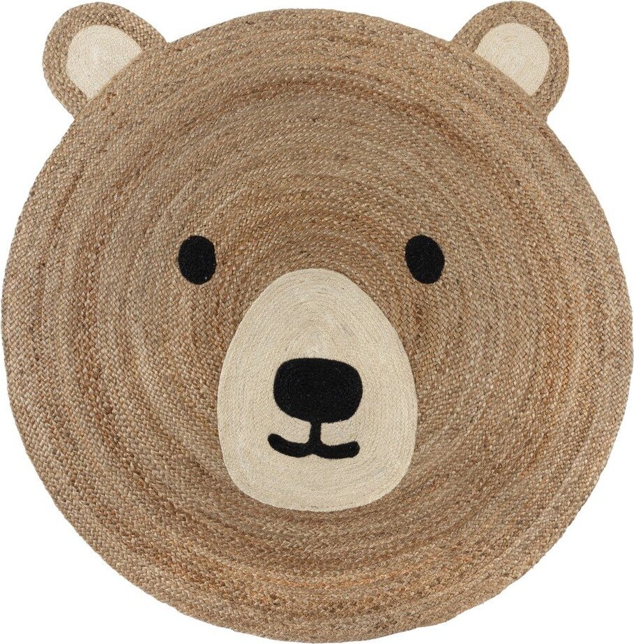 Jutový dětský koberec v přírodní barvě 100x100 cm Bertie Bear – Flair Rugs