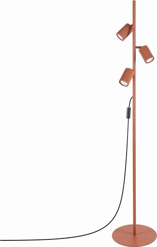 Hliníková stojací lampa s ohybatelnou konstrukcí v cihlové barvě (výška 155 cm) Gleam – Sollux