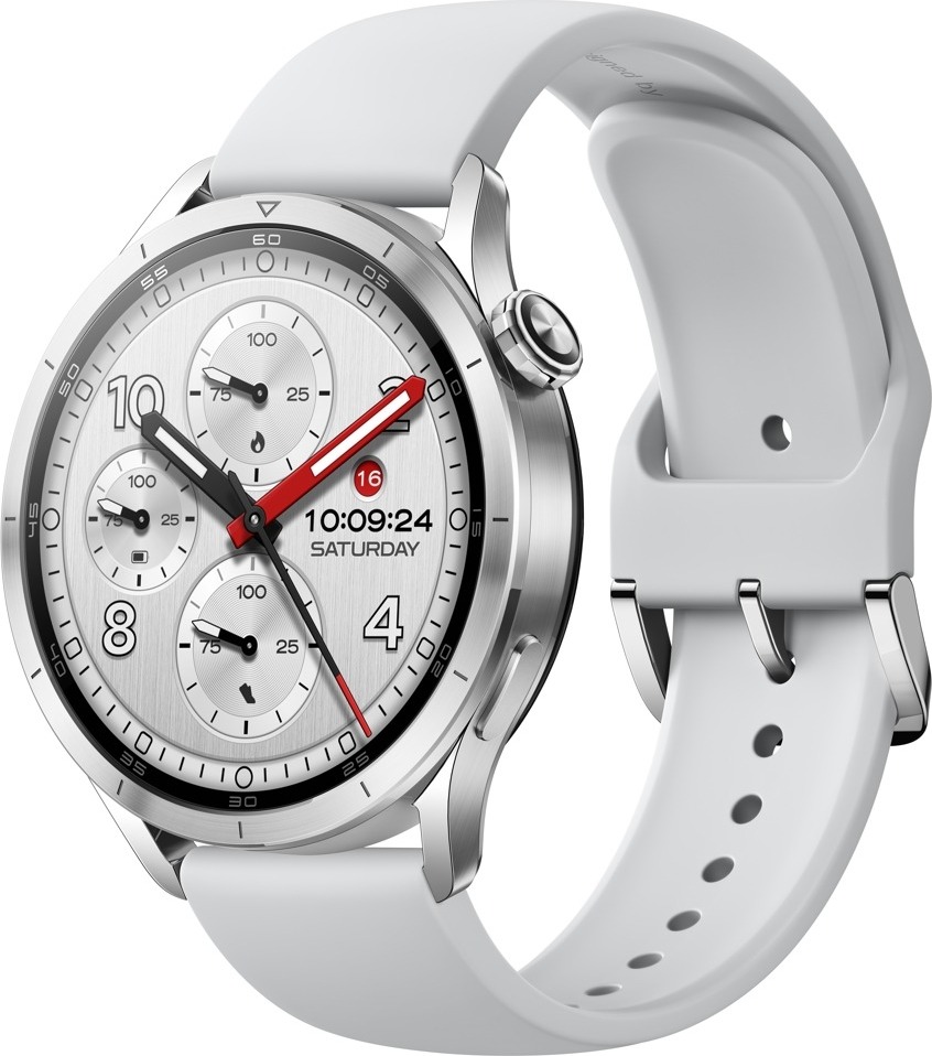 Xiaomi Watch S5 46 mm – smart hodinky, strieborné s bielym remienkom – detail 1