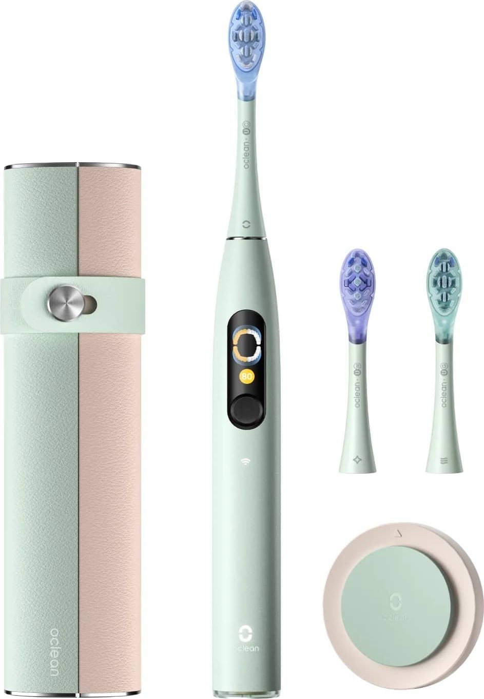 Zelená súprava Oclean X Ultra S s tromi hlavicami