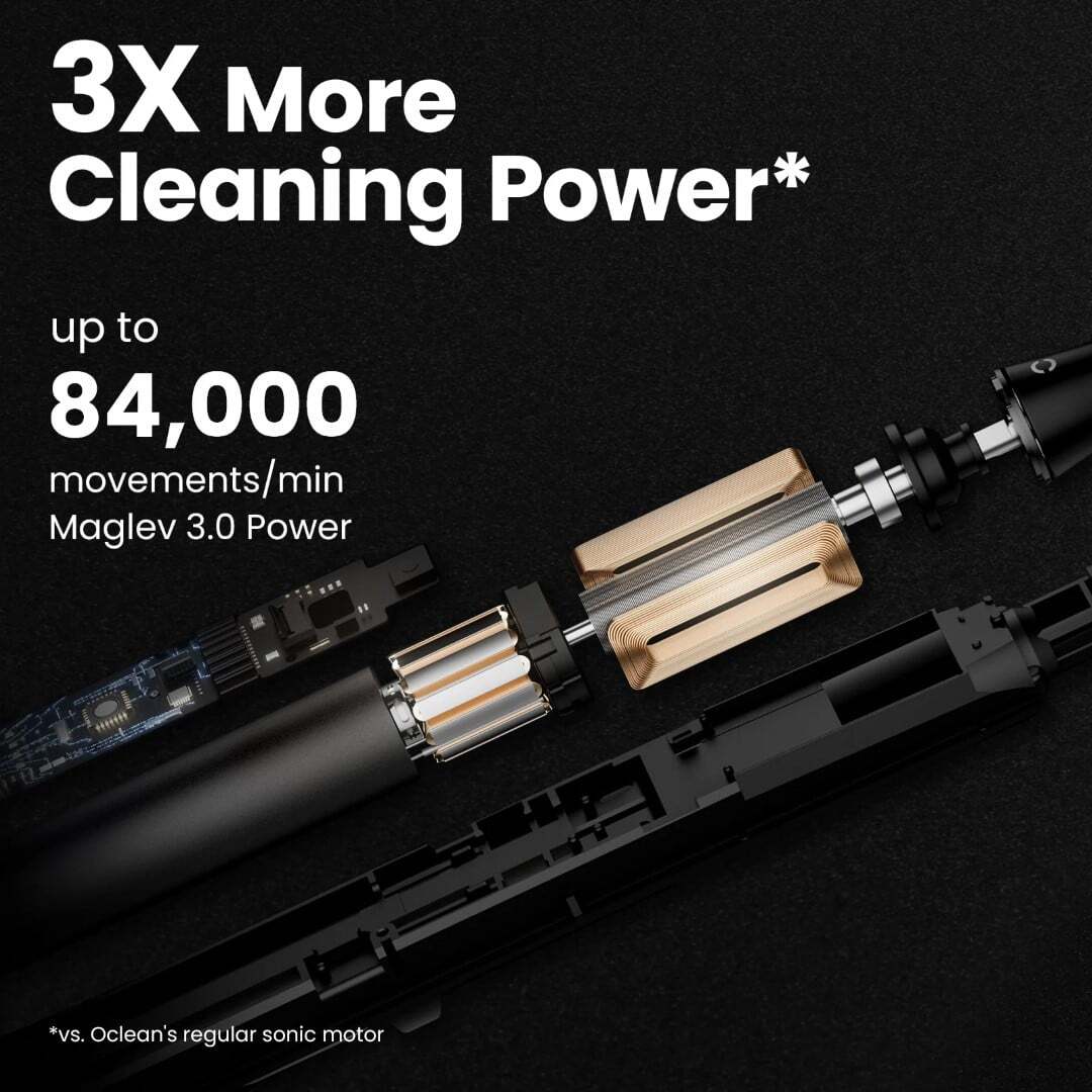 Schéma magnetického motora Maglev 3.0 v kefke Oclean X Ultra S